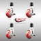 Service Caster 3 Inch 316SS Red Poly Swivel 1-3/4 Inch Expanding Stem Caster Set Brake SCC SCC-SS316EX20S314-PPUB-RED-TLB-134-4 - alternate 3